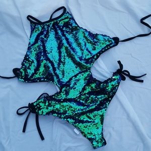 Mermaid flip sequin swim suit